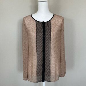 Loft Floral Sheer Button up Blouse